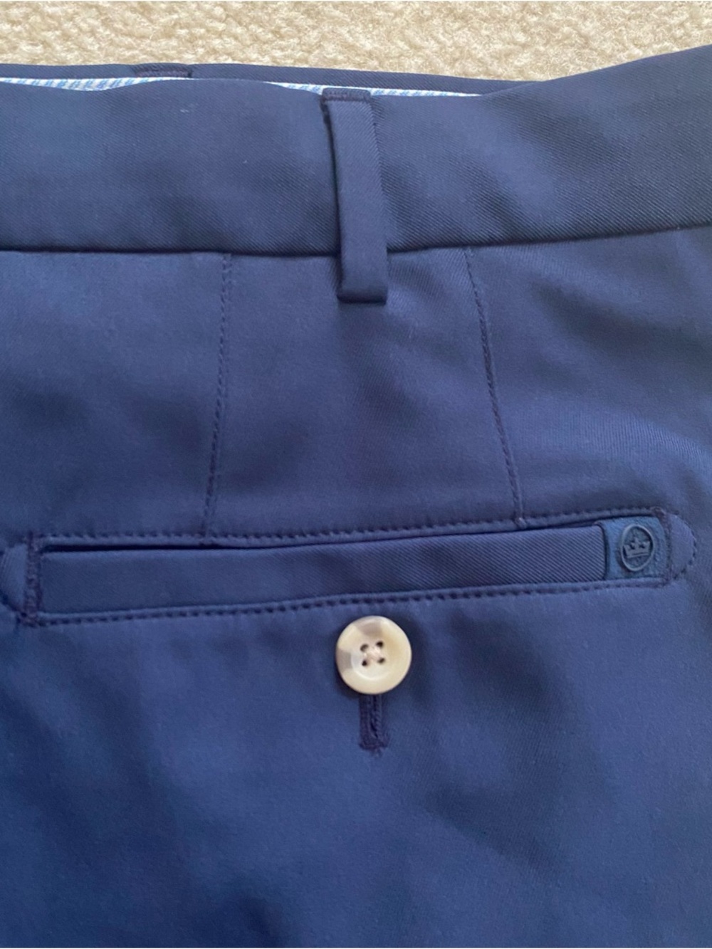 Peter Millar Crown Sport Salem Performance 9” Shorts Mens 38 Navy Blue Golf - Picture 3 of 7